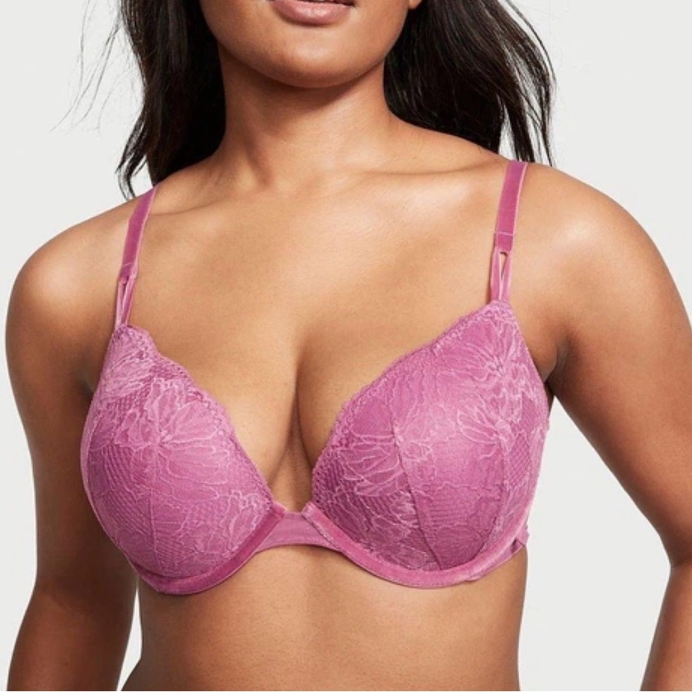 Victoria's Secret Sexy Tee Fleur Noir Lace Push Up Bra - NWT - 34C
